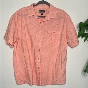 Weekender Men's Orange Striped Dress Shirt